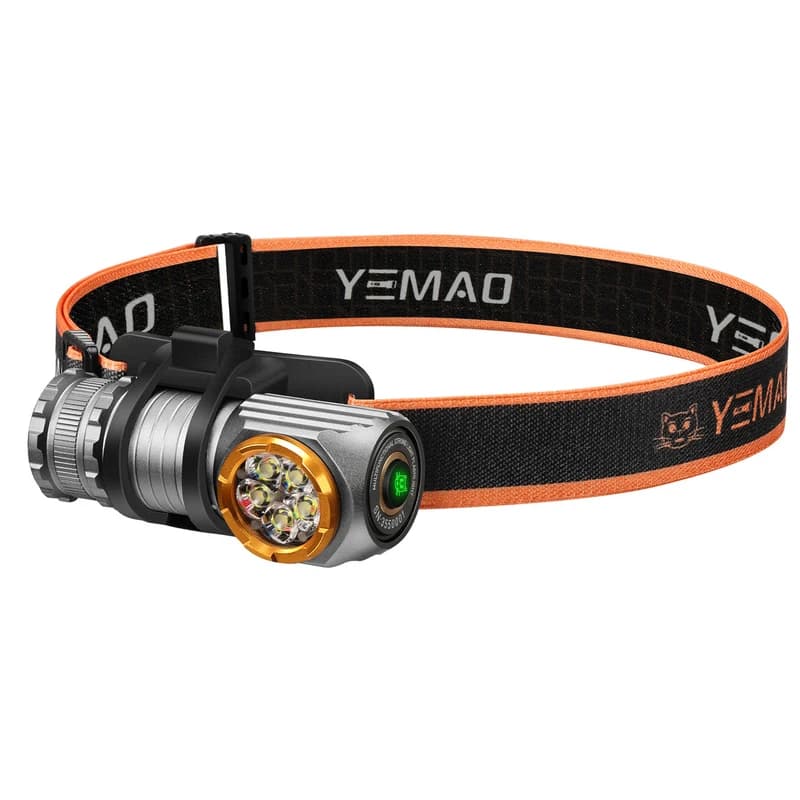 Налобний ліхтар YEMAO YM-T355X, 2000LM, акумулятори 18650 + 18350 (3200 + 1500 mAh), із червоним світлом — фото 4