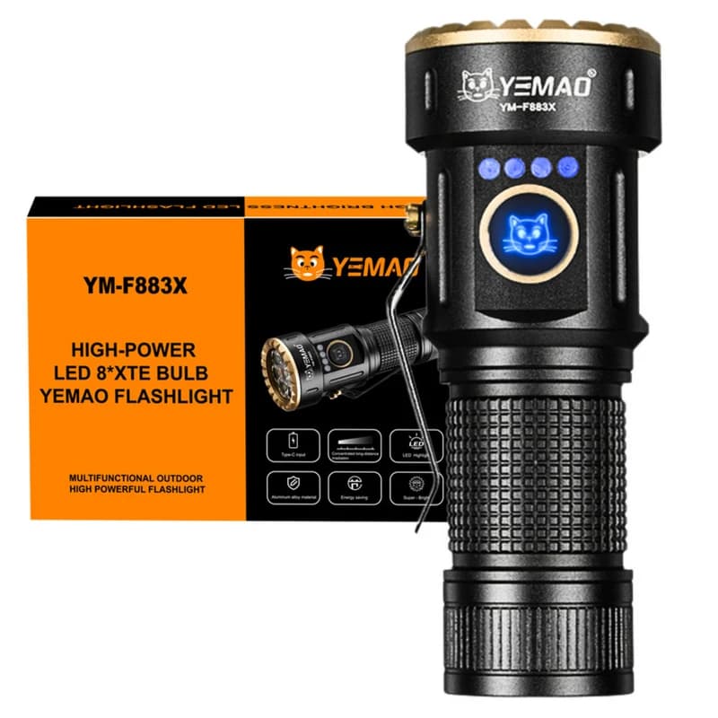 Тактичний ліхтар YEMAO YM-F883X, 3000LM, акумулятори 18650 + 18350 (3200 + 1500 mAh) — фото 9
