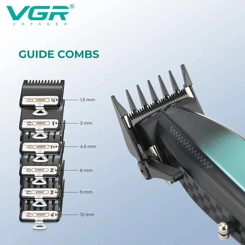 Комплект VGR 2 в 1 V-270&V-992 GREEN, машинка для стрижки та тример — фото 8