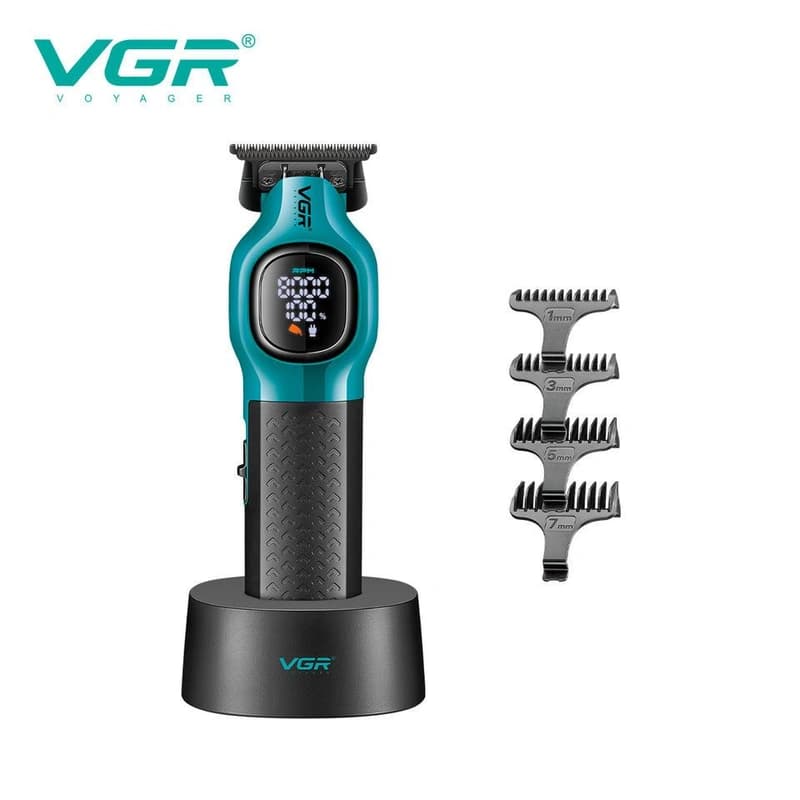 Тример VGR V-886T GREEN, 4 насадки, LED display, 8000RPM — фото 1