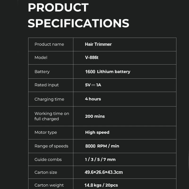 Тример VGR V-886T GREEN, 4 насадки, LED display, 8000RPM — фото 2