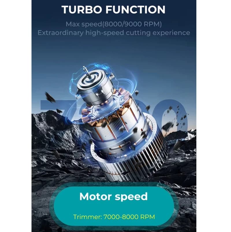 Тример VGR V-886T GREEN, 4 насадки, LED display, 8000RPM — фото 3