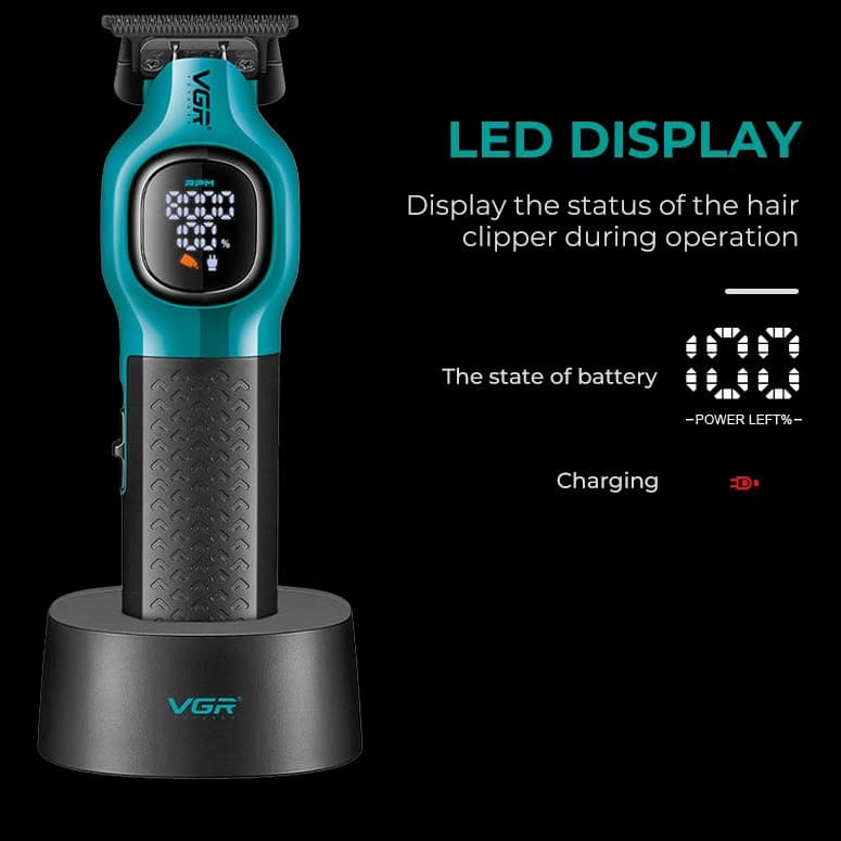 Тример VGR V-886T GREEN, 4 насадки, LED display, 8000RPM — фото 8