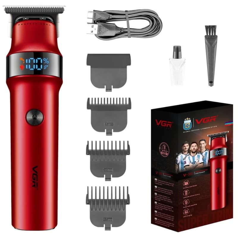 Тример VGR V-987 RED 3 насадки, LED display — фото 1