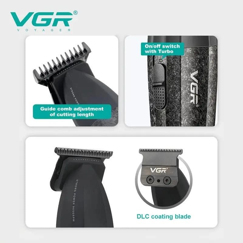 Тример VGR V-640T BLACK, 3 насадки, LED display, 9000RPM — фото 2
