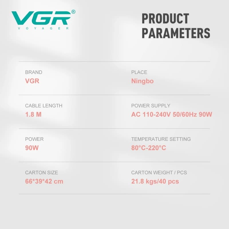 Плойка потрійна VGR V-595 BLUE, 5 режимів роботи, керамічне покриття, LED display, 100 Вт — фото 2