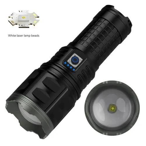 Ліхтар AK138 WHITE LASER LED PM60-TG, 4х18650, power bank, індикація заряду, ЗП Type-C, zoom, Box — фото 3