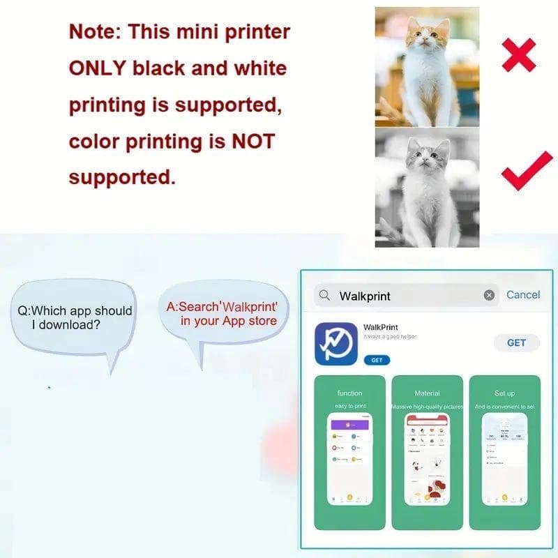 Дитячий термопринтер A8 Cat printer blue, bluetooth, ЗП Type-C — фото 9
