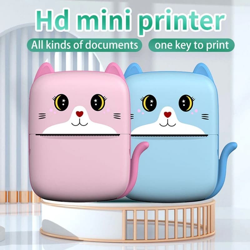 Дитячий термопринтер A8 Cat printer pink, bluetooth, ЗП Type-C — фото 9