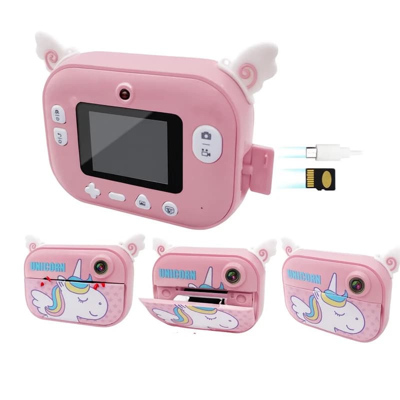 Дитячий фотоапарат миттєвого друку YT008, PINK UNICORN з підтримкою microSD card, 3Y+, WiFi — фото 2