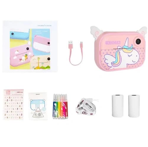 Дитячий фотоапарат миттєвого друку YT008, PINK UNICORN з підтримкою microSD card, 3Y+, WiFi — фото 6