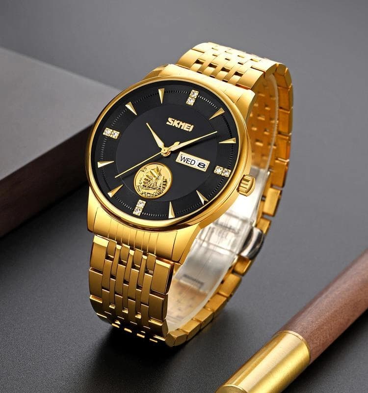 Годинники наручні 9309GDBK SKMEI, GOLD/BLACK — фото 2