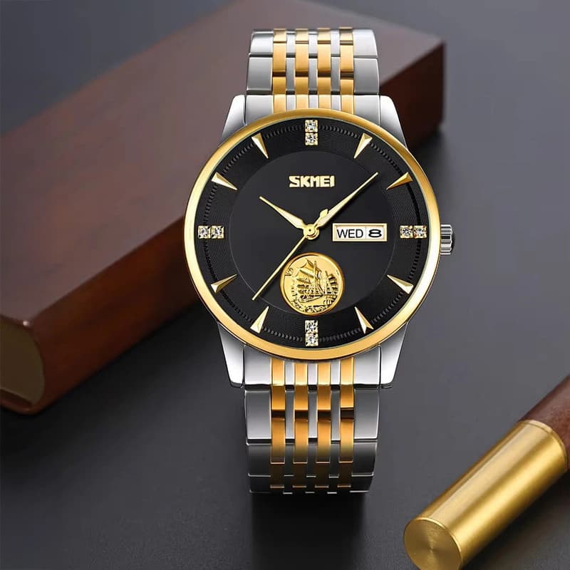 Годинники наручні 9309TGDBK SKMEI, SILVER/BLACK — фото 3