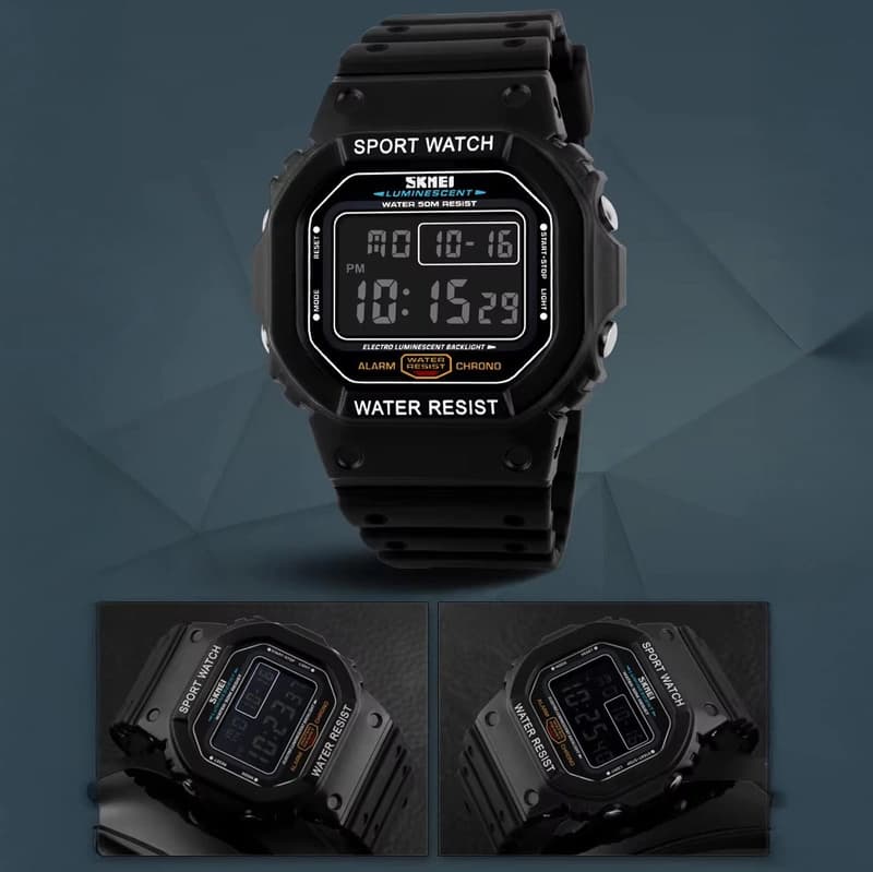 Годинники наручні 1134BKBK SKMEI, BLACK/BLACK — фото 3