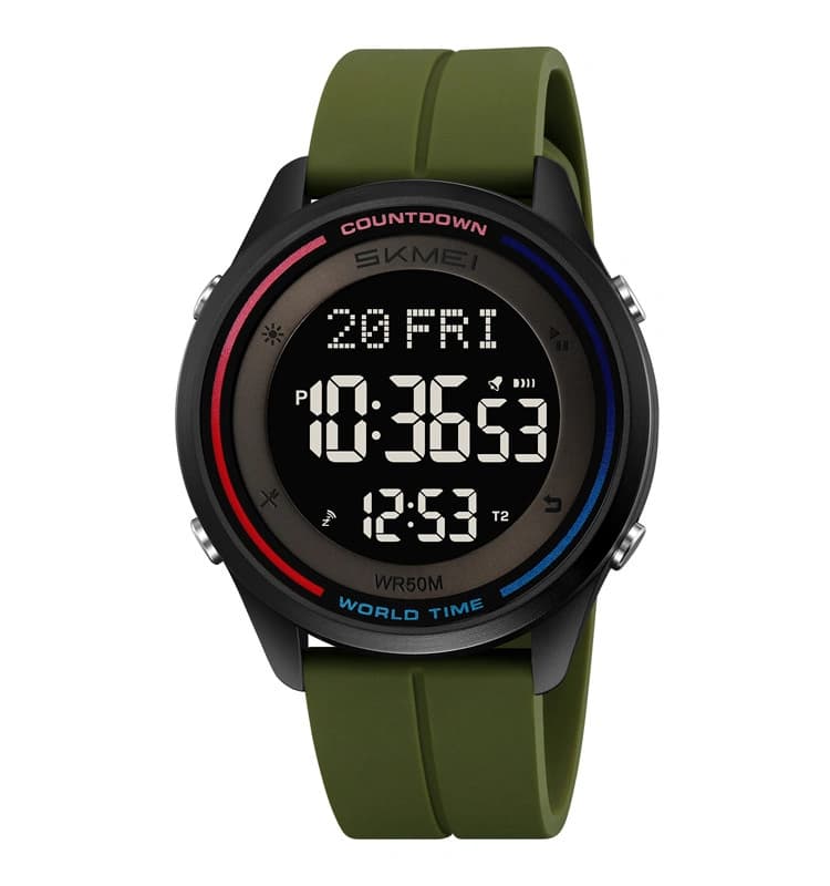 Годинники наручні 2412PAG SKMEI, ARMY GREEN-SILICONE