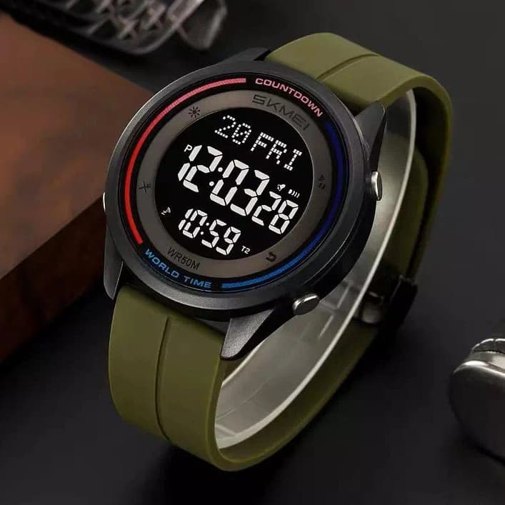Годинники наручні 2412PAG SKMEI, ARMY GREEN-SILICONE — фото 4