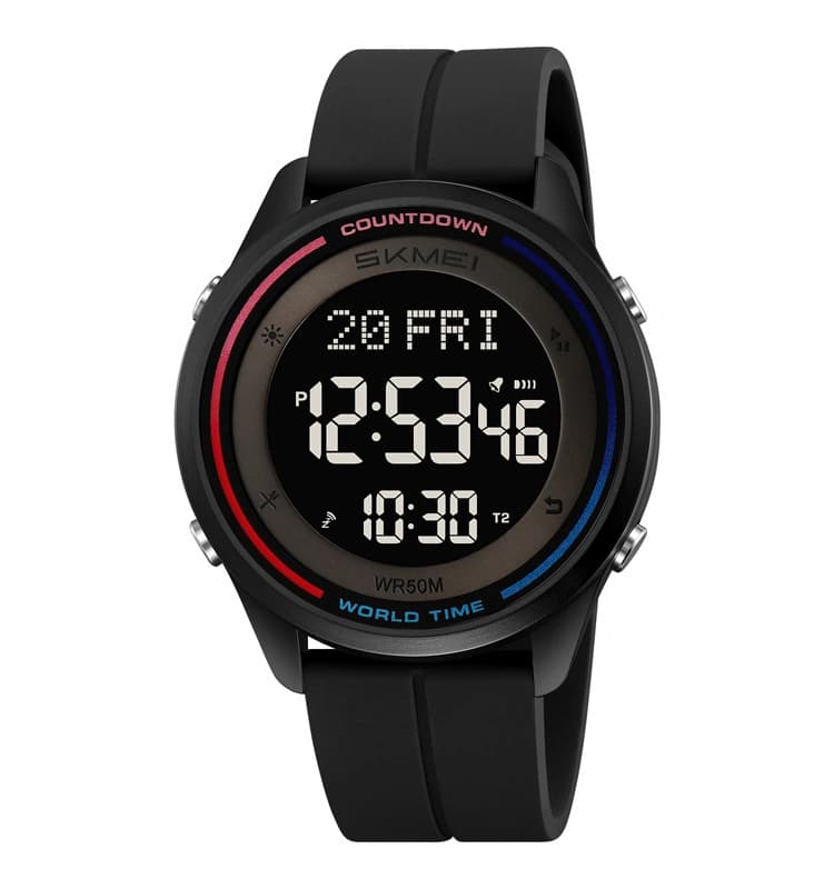 Годинники наручні 2412PBK SKMEI, BLACK-SILICONE