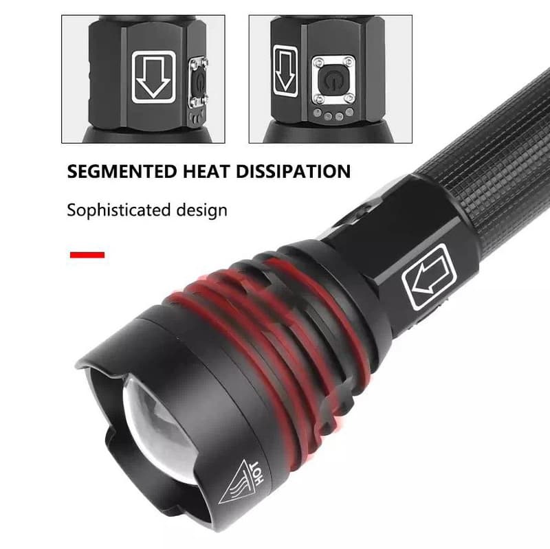 Ліхтар BL-601-P90, 2x26650/2x18650, ЗП Type-C, індикація заряду, zoom, Box — фото 6