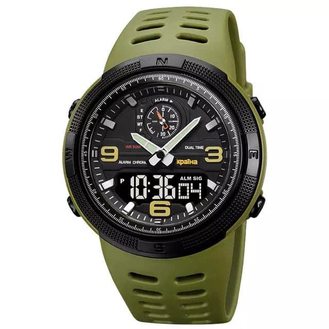 Годинники наручні 1655AGBK SKMEI, ARMY GREEN-BLACK, UKRAINE