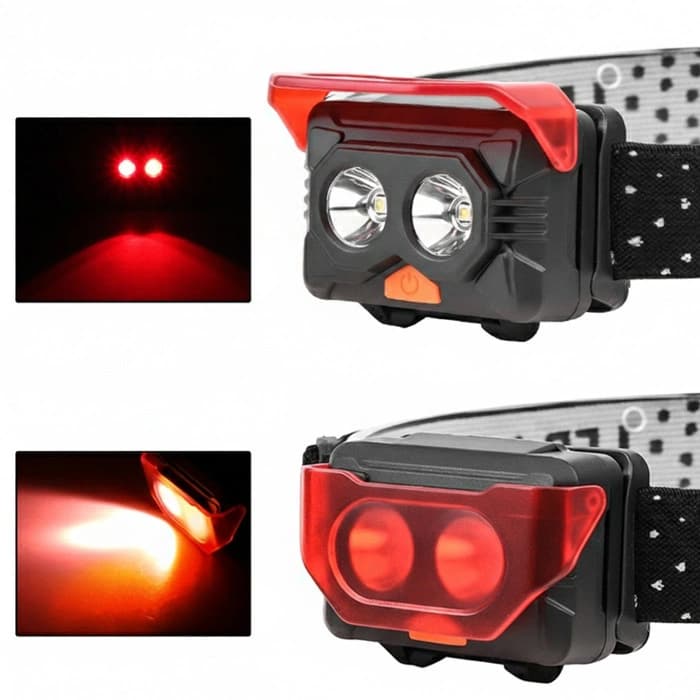 Ліхтар налобний 2029-2XPE(RED), 1 РЕЖИМ, 3хААА, пластик