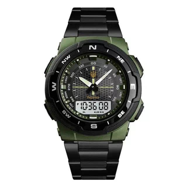 Годинники наручні 1370AG SKMEI, ARMY GREEN, UKRAINE