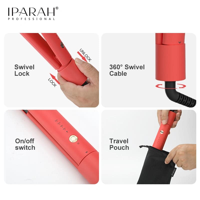 Випрямляч для волосся IPARAH P-103B BLACK, 4 режими, 160-220°C, керамічне покриття, 58 W — фото 4