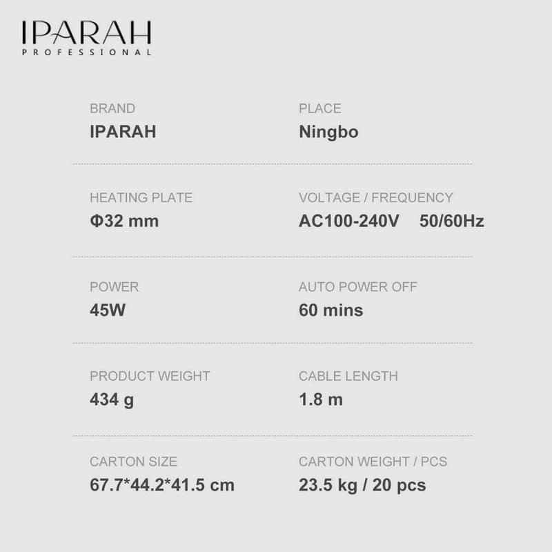 Стайлер-плойка IPARAH P-280W для автоматичної завивки волосся, 32 мм, 150-200 ° C, 45W — фото 6