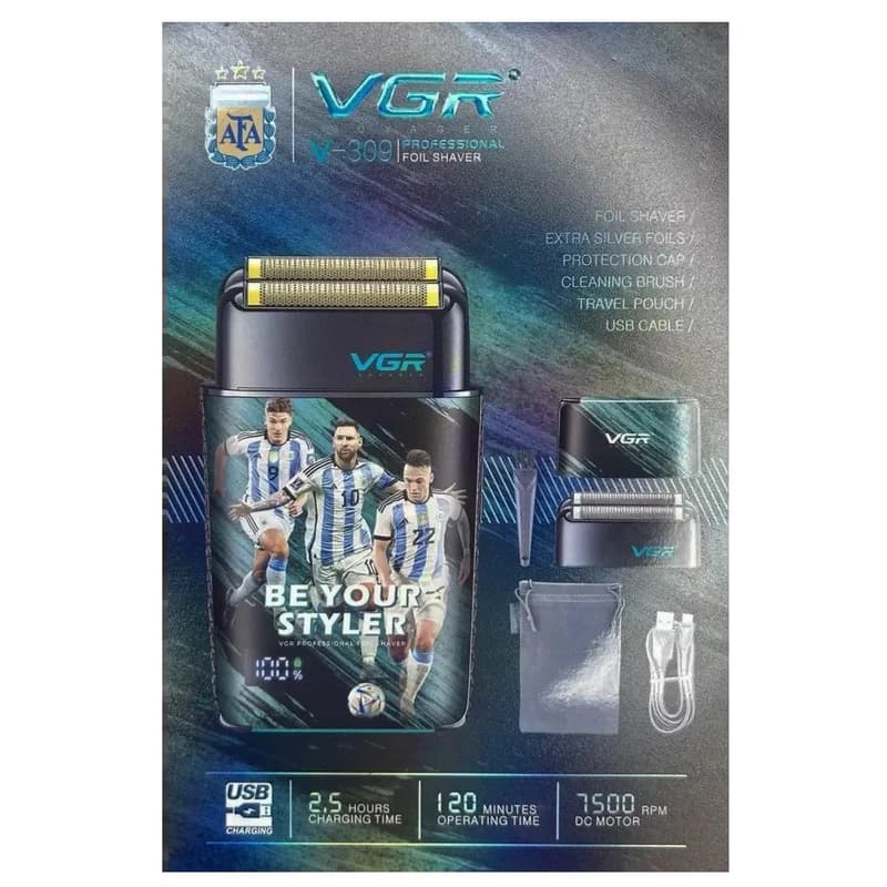 Електробритва VGR V-309 шейвер, подвійне лезо, 6500-7500 RPM, LED Display — фото 4