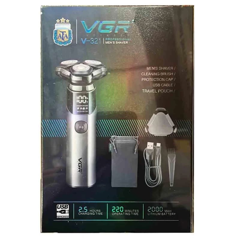 Електробритва VGR V-321, роторна, потрійні головки, IPX7 — фото 3