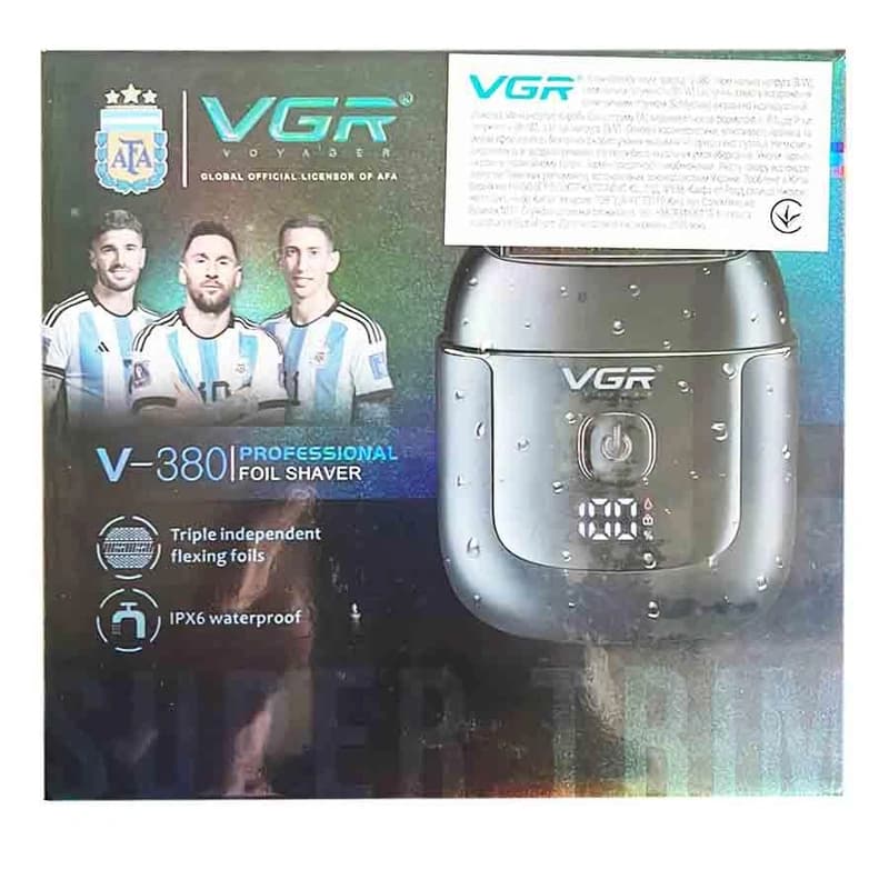 Електробритва VGR V-380 BLACK шейвер, потрійне лезо, IPX6 — фото 2