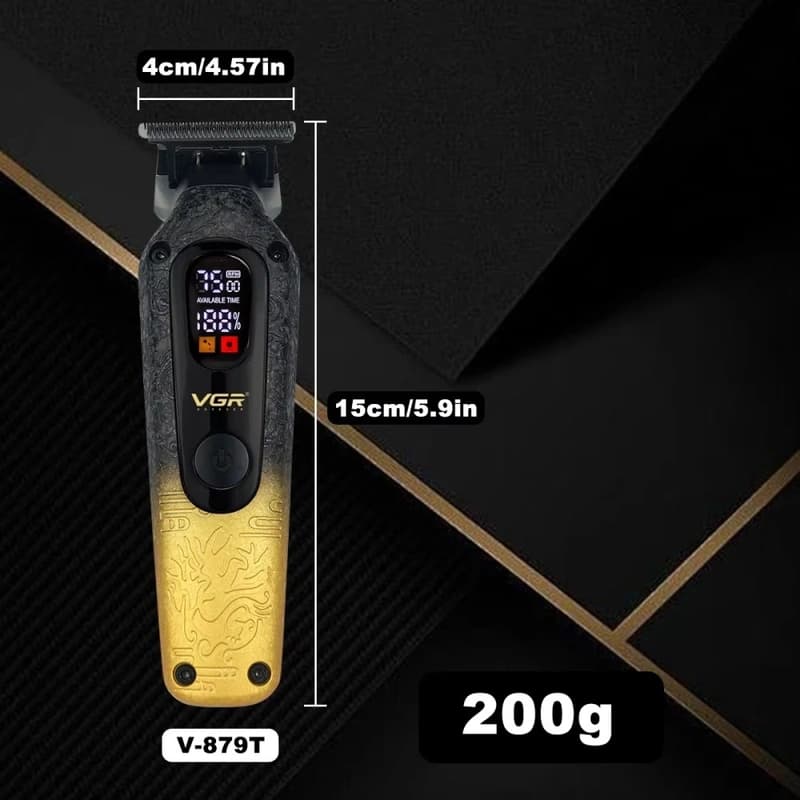 Триммер VGR V-879T BLUE, 4 насадки, 7500 RPM, 1500 mAh, LED display — фото 10