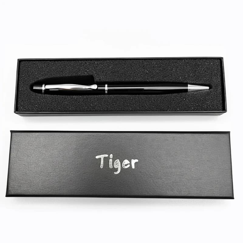 Подарункова ручка кулькова Tiger у футлярі (чорно-срібляста) 262