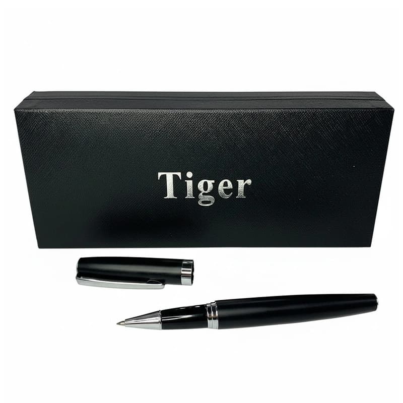 Подарункова ручка ролерна Tiger у футлярі (чорно-срібляста) 382 — фото 2