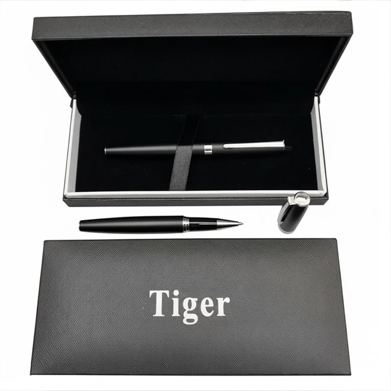 Подарункова ручка ролерна Tiger у футлярі (чорно-срібляста) 382 — фото 5