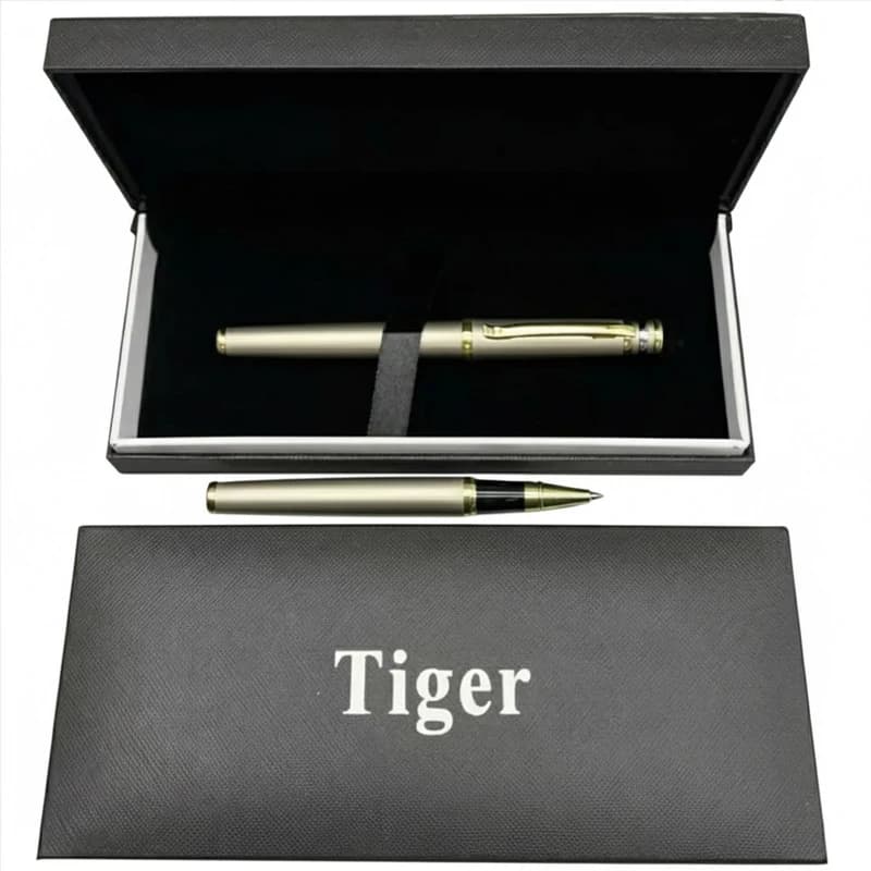 Подарункова ручка ролерна Tiger у футлярі (золотисто-срібляста) 515