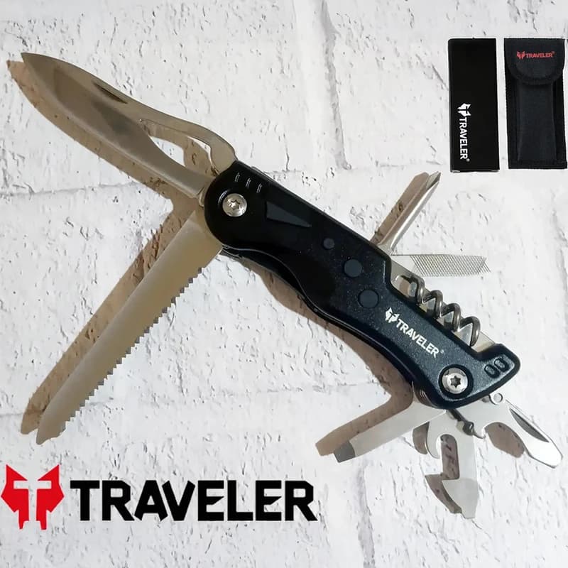 Тактичний ніж Traveler (10 в 1) Мультитул 11см MS-002-G Black/Blue — фото 1