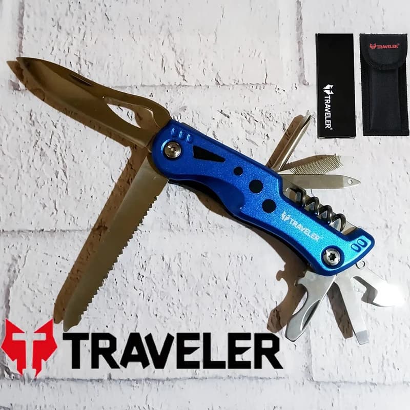 Тактичний ніж Traveler (10 в 1) Мультитул 11см MS-002-G Black/Blue — фото 2