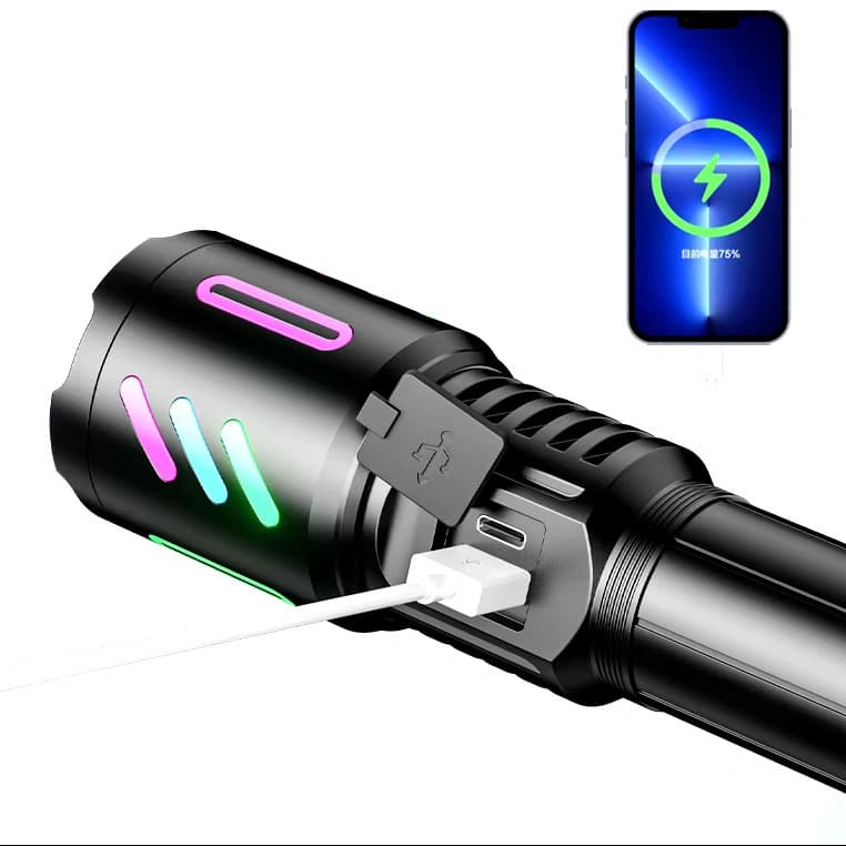 Ліхтар NIGHT VISION FLUORESCENCE W514/1143-WHITE LASER LED PM10-TG, 1x26650, Power Bank, ЗП Type-C, zoom — фото 8