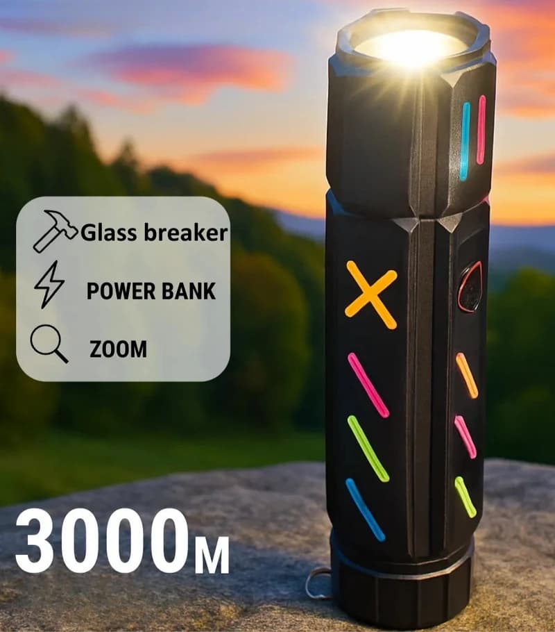 Ліхтар NIGHT VISION FLUORESCENCE 530 WHITE LASER LED PM30-TG, Power Bank, 1x18650, ЗП Type-C, zoom, Box — фото 2