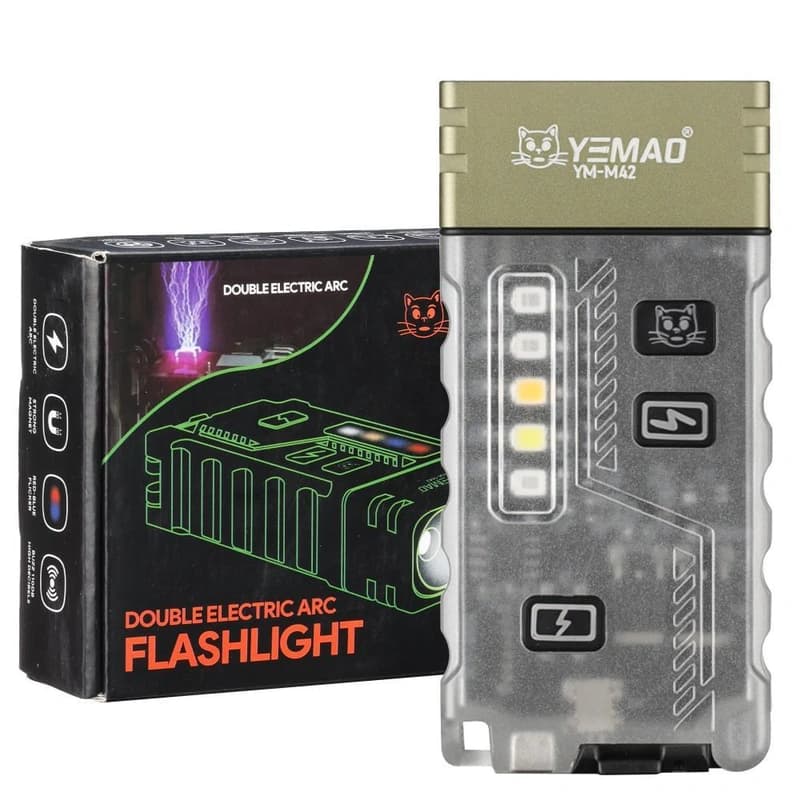 Портативний ліхтар YEMAO YM-M42, 800LM, акумулятор 350 mAh, запальничка, RGB — фото 1