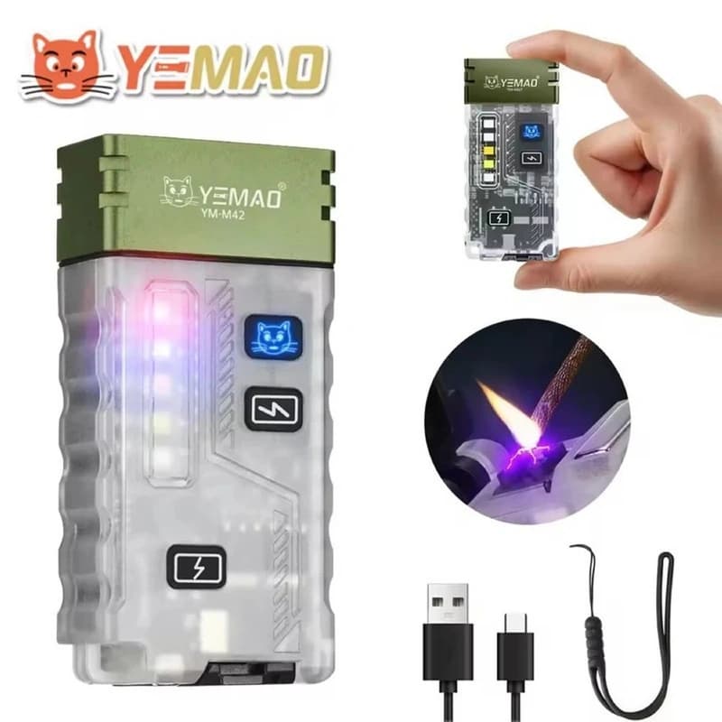 Портативний ліхтар YEMAO YM-M42, 800LM, акумулятор 350 mAh, запальничка, RGB — фото 3