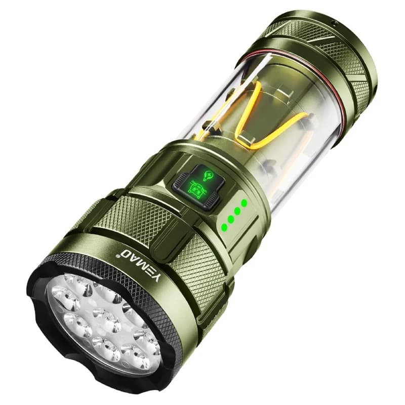 Ліхтар YEMAO YM-A19 9LED, 1x26650, Power Bank, ЗУ Type-C, гачок, 3 фільтри, функція лампи — фото 3