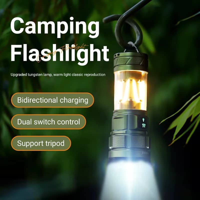 Ліхтар YEMAO YM-A19 9LED, 1x26650, Power Bank, ЗУ Type-C, гачок, 3 фільтри, функція лампи — фото 6