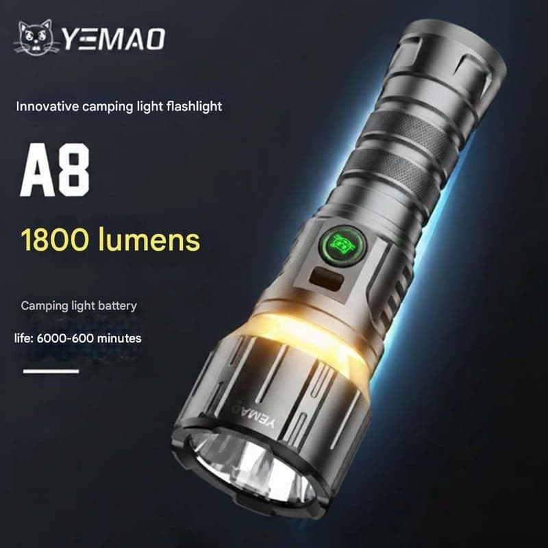 Ліхтар YEMAO YM-A8 W5050 LED+SMD(Yellow+Red), 1x21700, Power Bank, ЗУ Type-C, магніт — фото 4