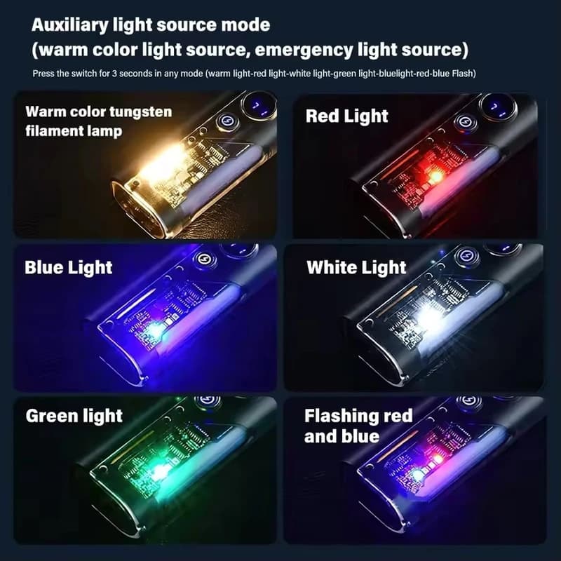 Ліхтар YEMAO YM-B200 2P50 LED+SMD(RGB), Li-Ion акумулятор, ЗУ Type-C, чохол — фото 9