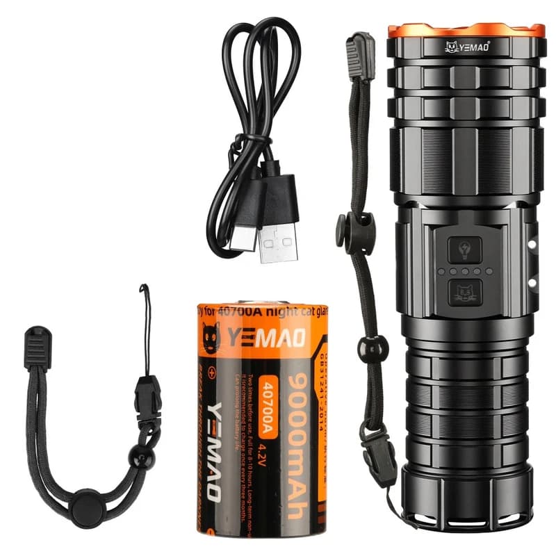 Ліхтар YEMAO YM-G521 TG 30W, 1x40700, Power Bank, ЗУ Type-C, zoom, функція лампи — фото 10