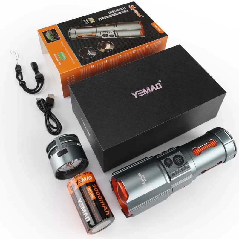 Ліхтар YEMAO YM-G530 TG 30W, 1x40700, Power Bank, ЗУ Type-C, zoom, захист від комарів — фото 10