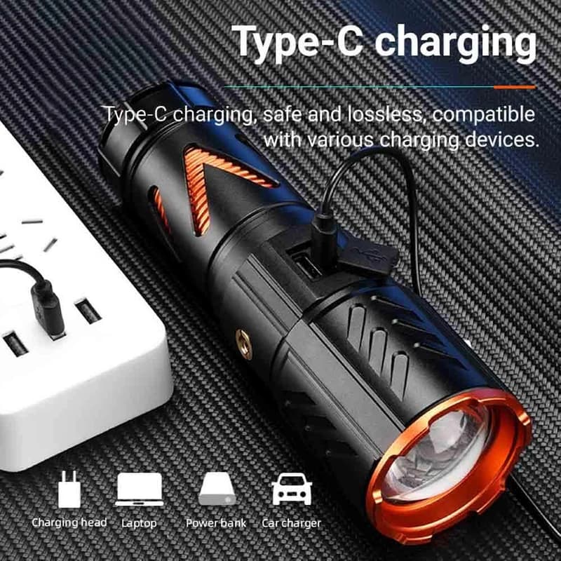 Ліхтар YEMAO YM-G531 TG 30W, 1x40700, Power Bank, ЗУ Type-C, zoom, захист від комарів — фото 9