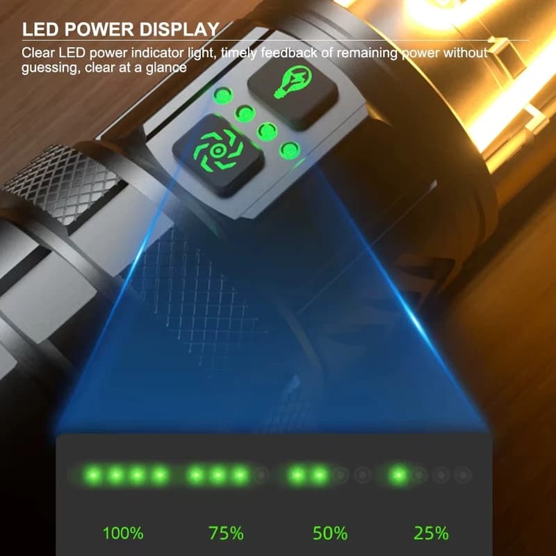 Ліхтар YEMAO YM-G590 TG, 1x26350, Power Bank, ЗУ Type-C, zoom, функція лампи — фото 7