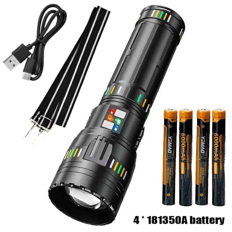 Ліхтар YEMAO YM-G600 TG 60W, 4x181350, Power Bank, ЗУ Type-C, zoom, кейс — фото 6